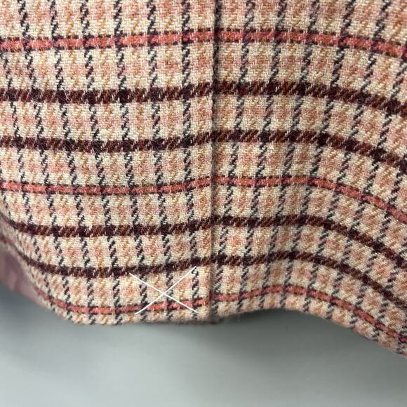 TALBOTS Plus Women's Pink Plaid Wool Houndstooth Blazer Size 14W Shetland NWT - Picture 13 of 16